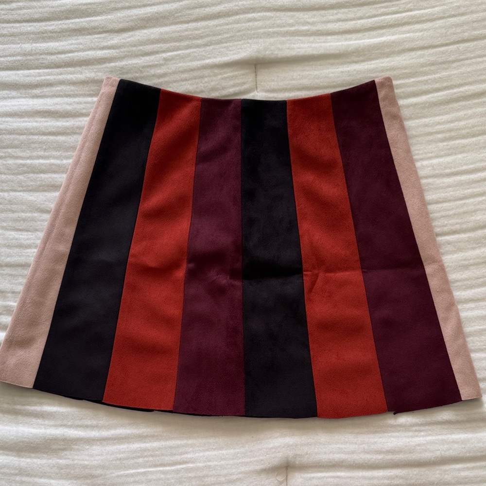 Forever 21 faux suede striped mini skirt